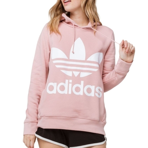 Adidas Pink TreFoil Hoodie Size XS - Picture 6 of 8